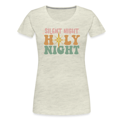 Silent Night Christmas Family Women’s Premium T-Shirt - heather oatmeal