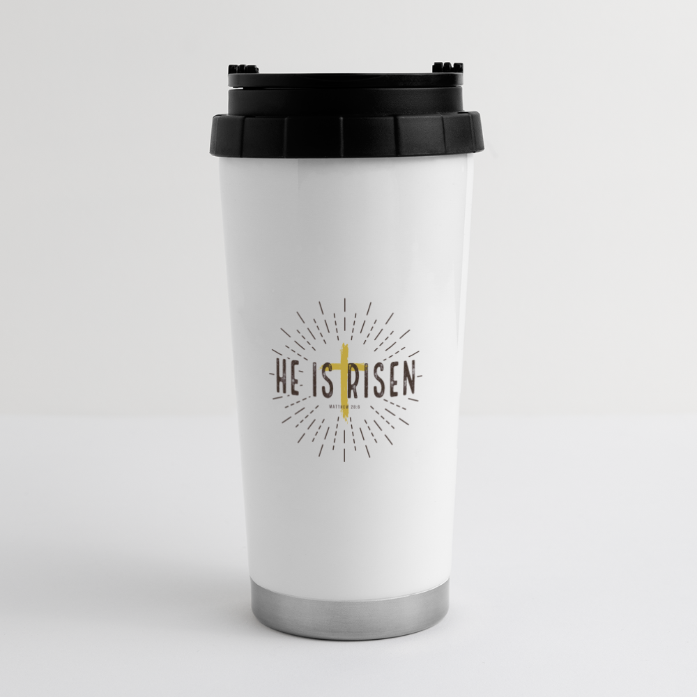 He is Risen 16 oz Travel Mug - white