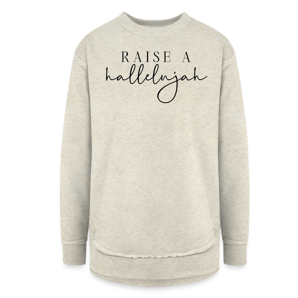 Raise A Hallelujah Women's Long Sleeve Weekend Tunic - heather oatmeal