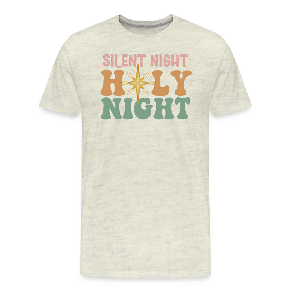 Silent Night Christmas Family Men's Premium T-Shirt - heather oatmeal