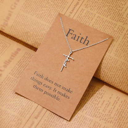 Faith Cross Necklace for Women Religious Gifts for Women Christian Jewelry Gifts for Women