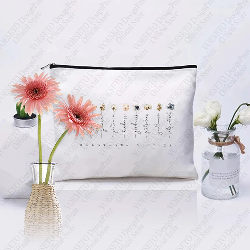 Christian Flower Makeup Bag