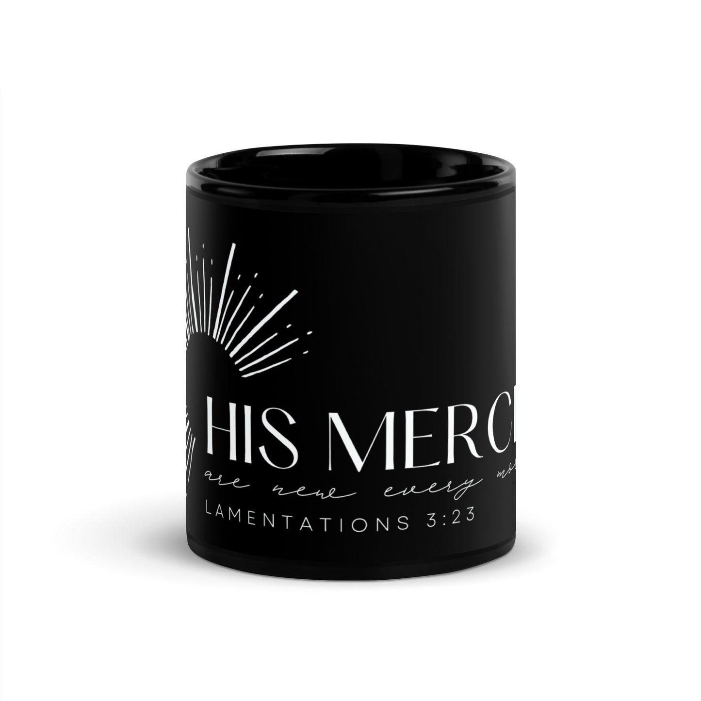 His Mercies are New Every Morning Black Glossy Mug