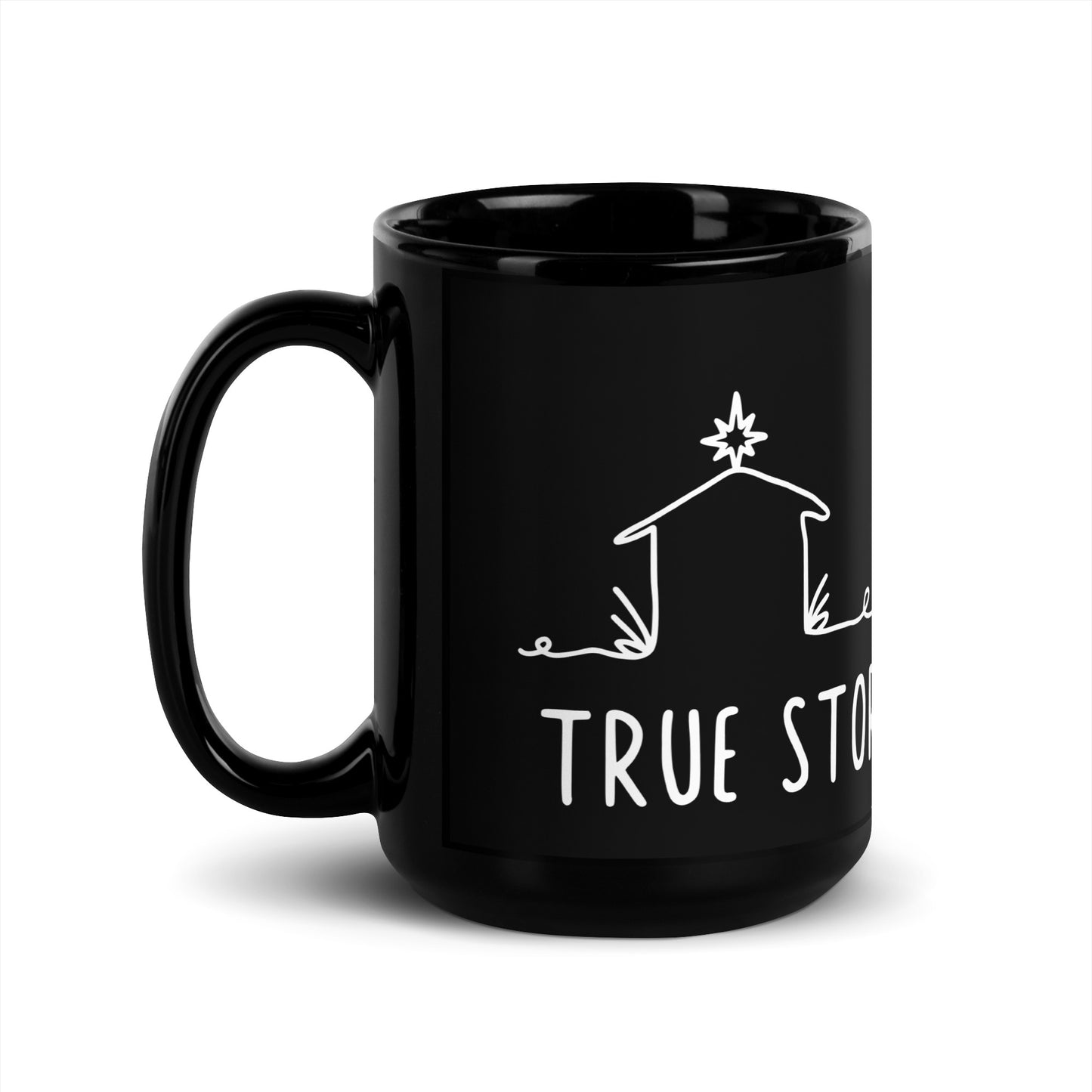 True Story He is Risen Black Glossy Mug