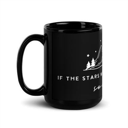 If the Stars were Made to Worship So Will I Black Glossy Mug