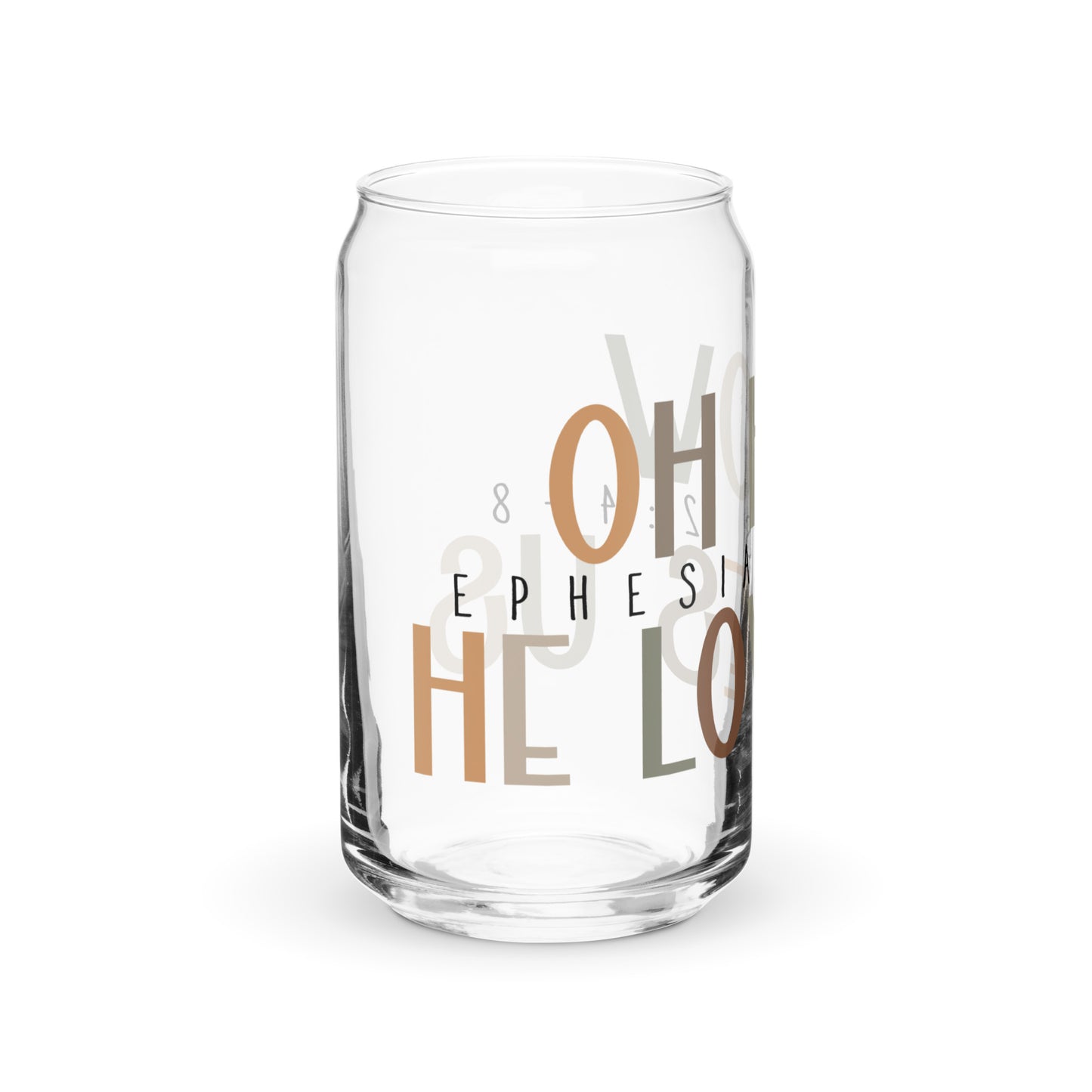 Oh How He Loves Us Can-shaped Glass