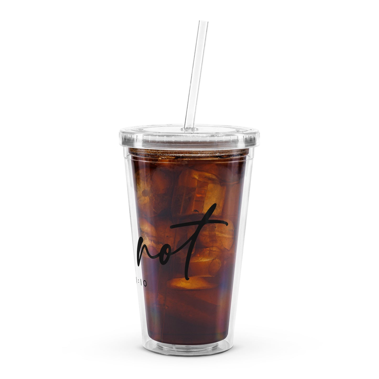 Fear Not Isaiah 41:10 Clear Plastic Tumbler