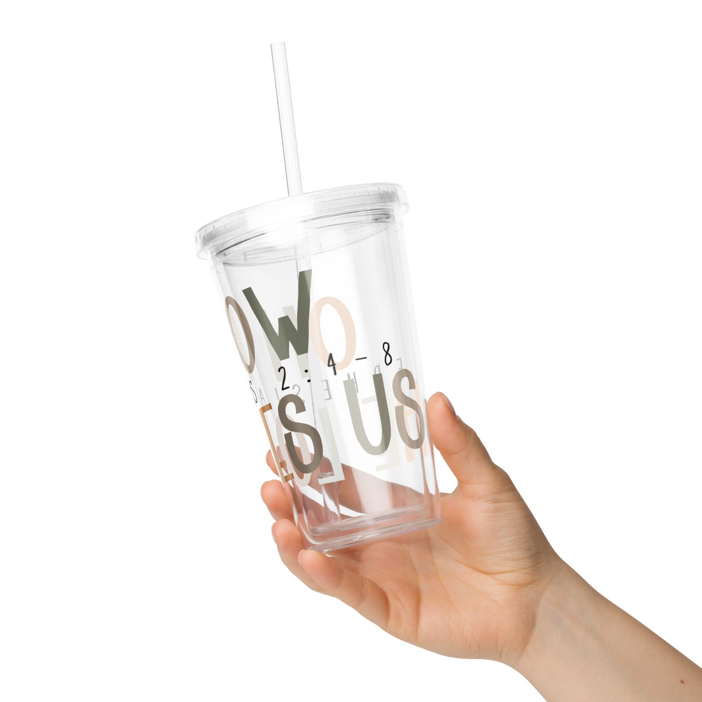 Oh How He Loves Us Clear Plastic Tumbler