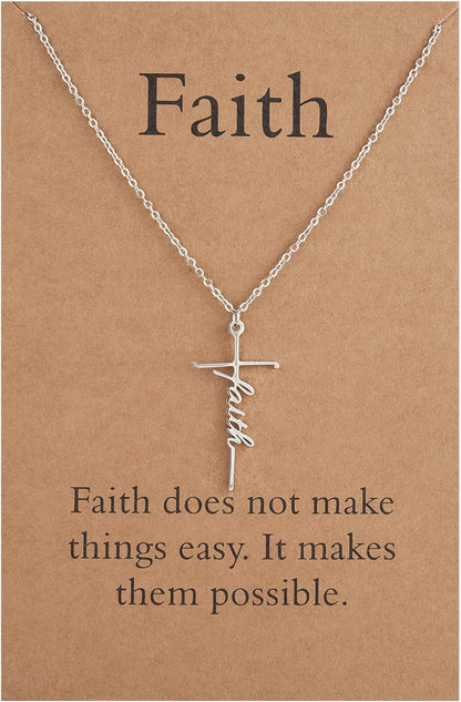 Faith Cross Necklace for Women Religious Gifts for Women Christian Jewelry Gifts for Women