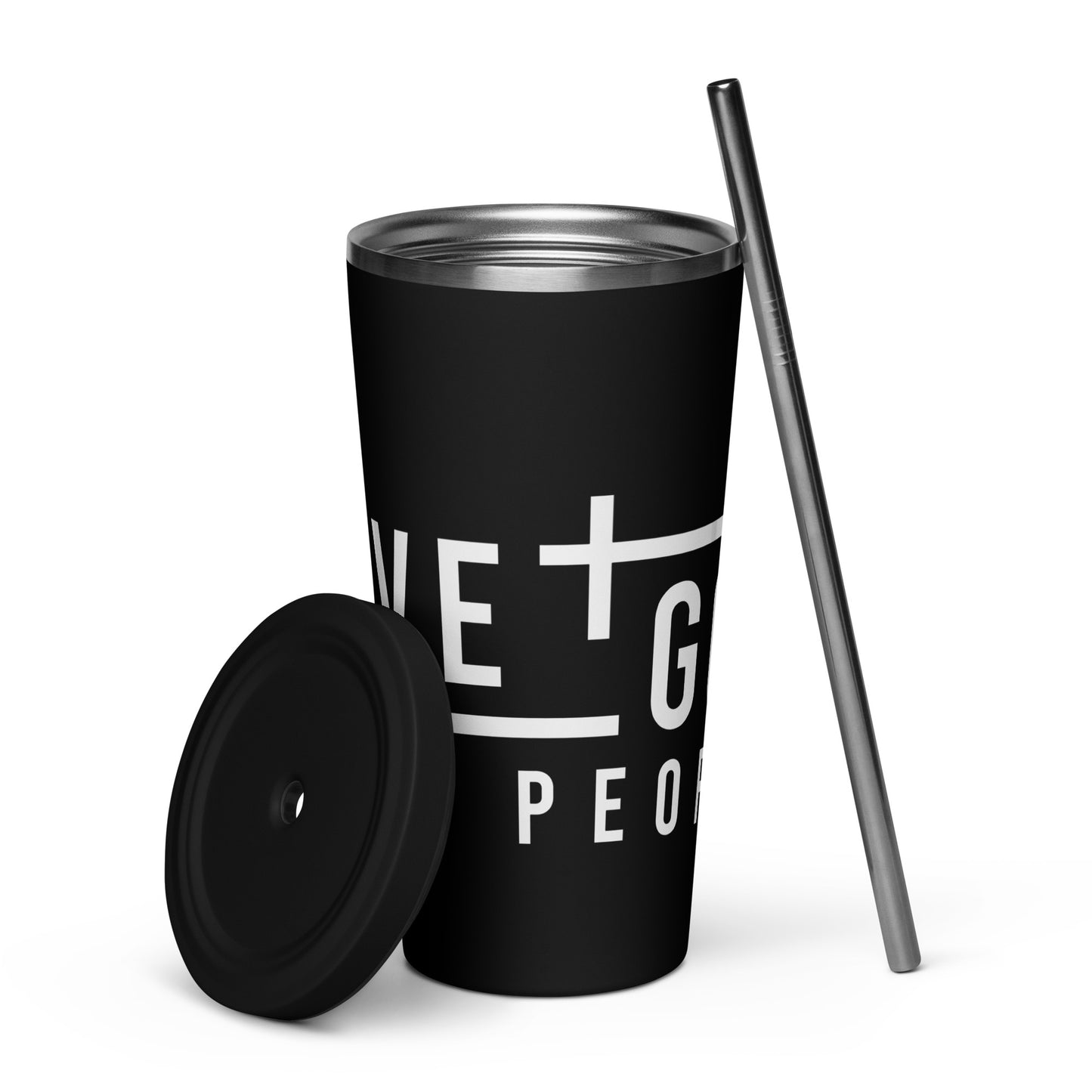 Love God Love People Insulated Tumbler with a Straw