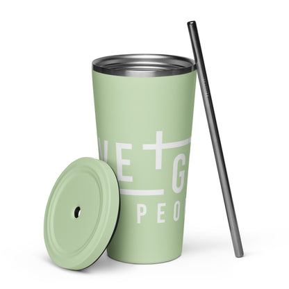 Love God Love People Insulated Tumbler with a Straw