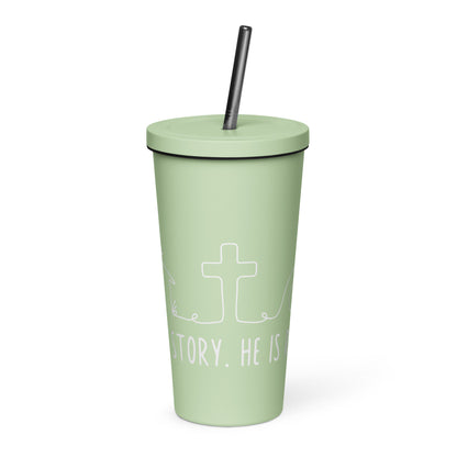 True Story He is Risen Insulated Tumbler with a Straw