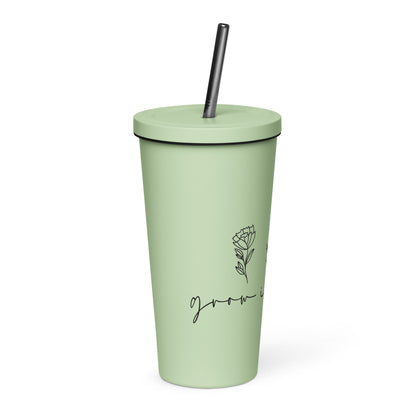 Grow in Grace 2 Peter 3:18 Insulated Tumbler with a Straw