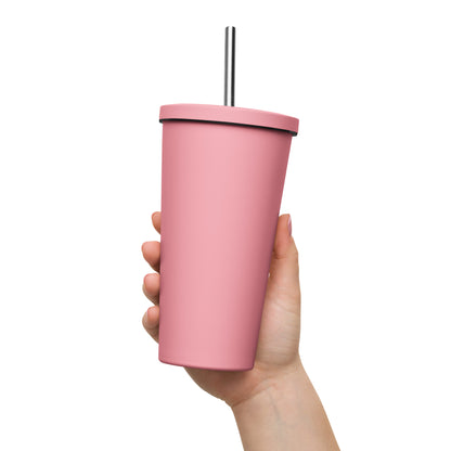 With a Thankful Heart I Will Praise the Lord Insulated Tumbler with a Straw