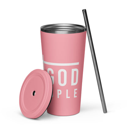 Love God Love People Insulated Tumbler with a Straw