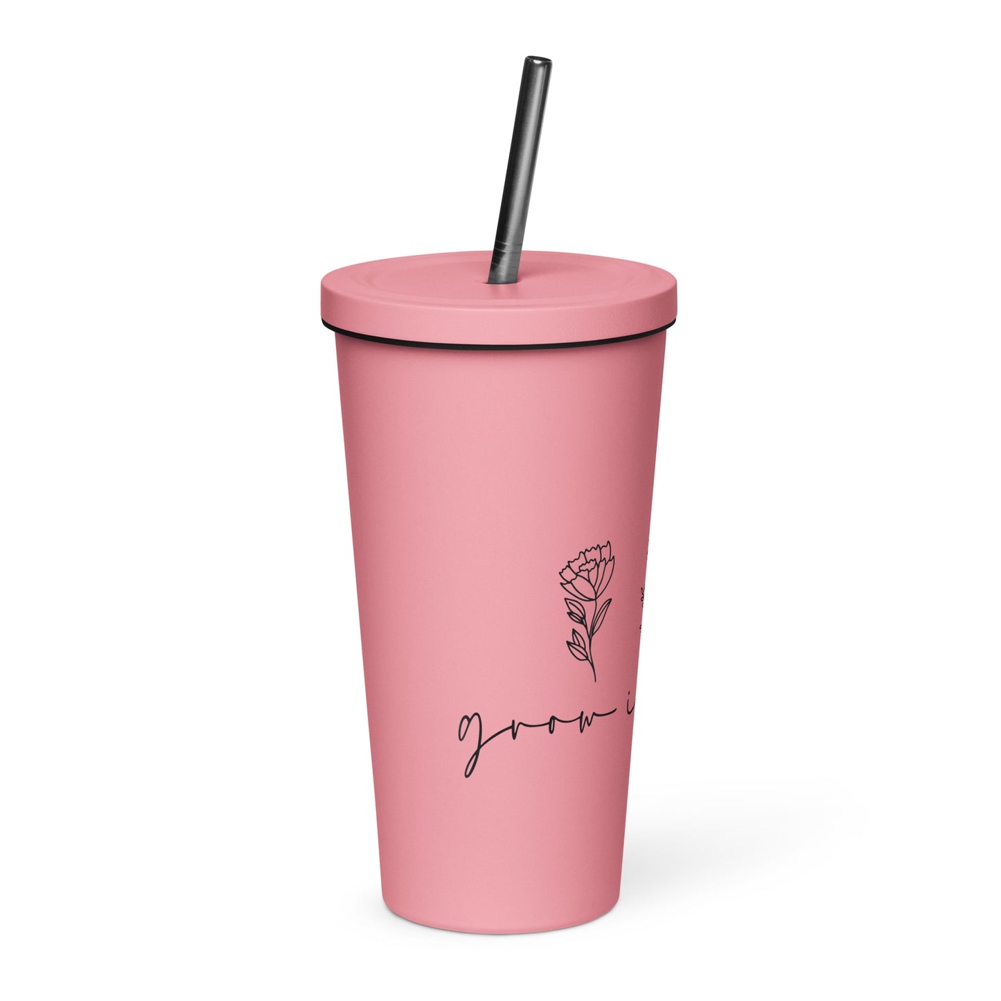 Grow in Grace 2 Peter 3:18 Insulated Tumbler with a Straw