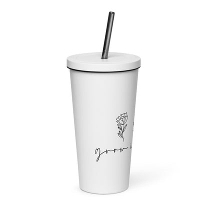 Grow in Grace 2 Peter 3:18 Insulated Tumbler with a Straw