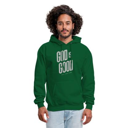 God is Good Men's Hoodie - forest green