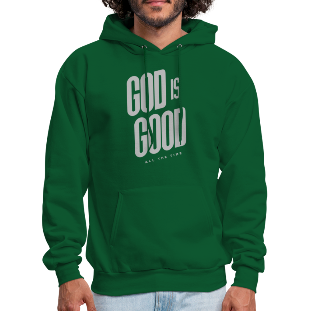 God is Good Men's Hoodie - forest green