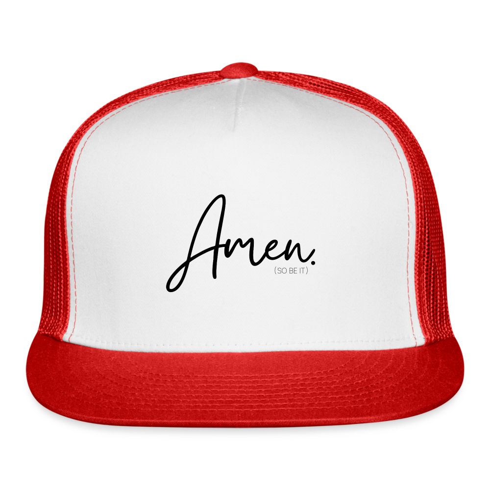 Amen Trucker Cap - white/red