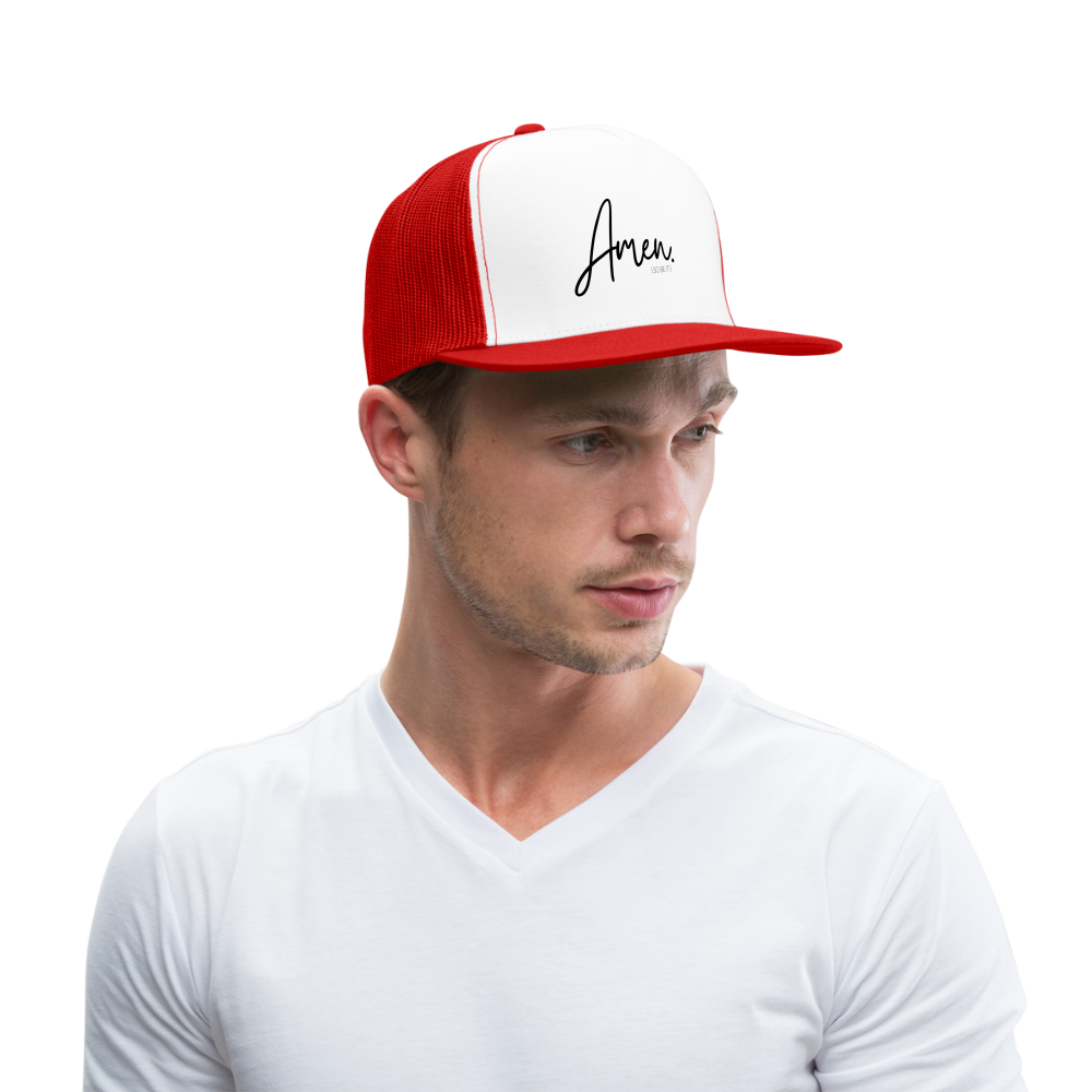 Amen Trucker Cap - white/red