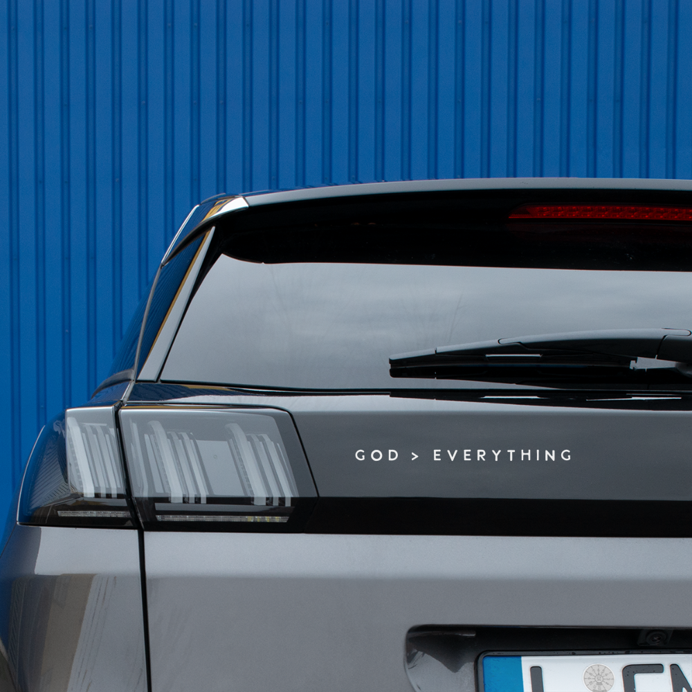 God Over Everything Bumper Sticker - white matte