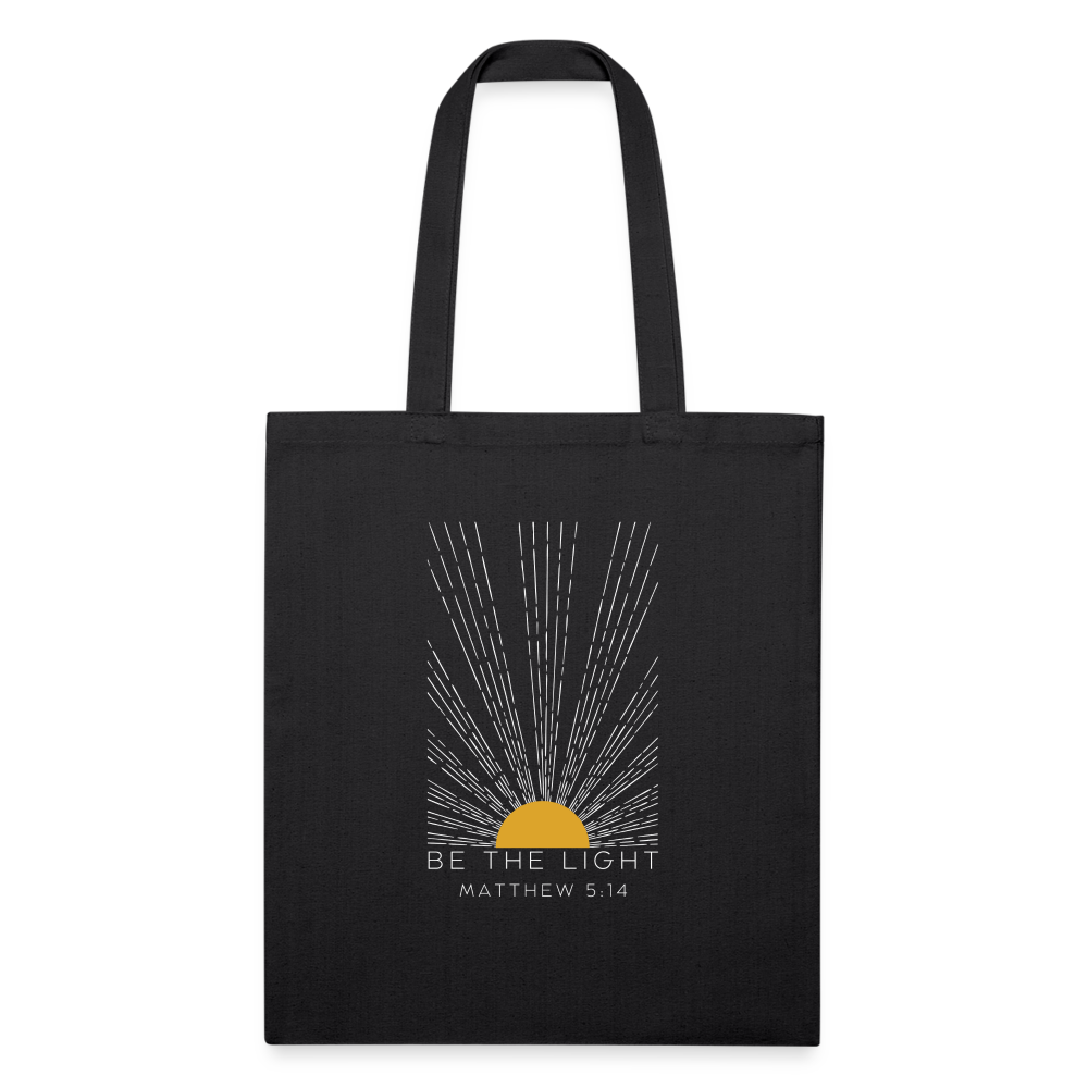 Be the Light Matthew 5:14 Tote Bag - black