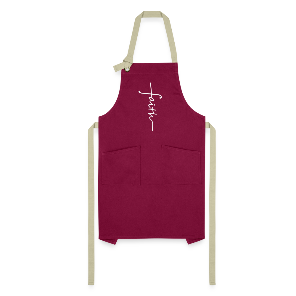 Faith Apron - burgundy/khaki