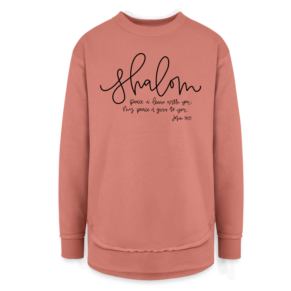 Shalom John 14:7 Women's Weekend Tunic Fleece Sweatshirt - mauve