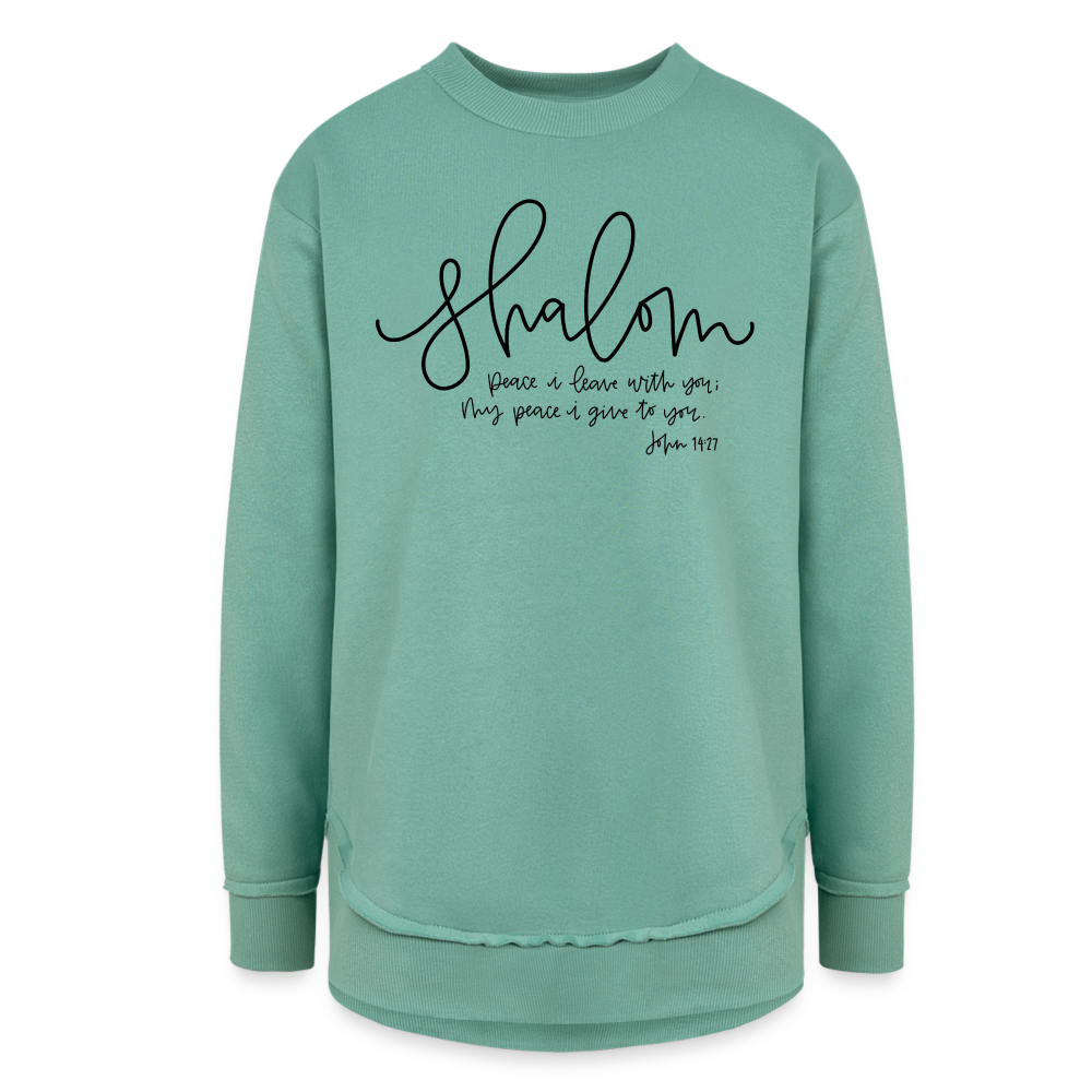 Shalom John 14:7 Women's Weekend Tunic Fleece Sweatshirt - saltwater