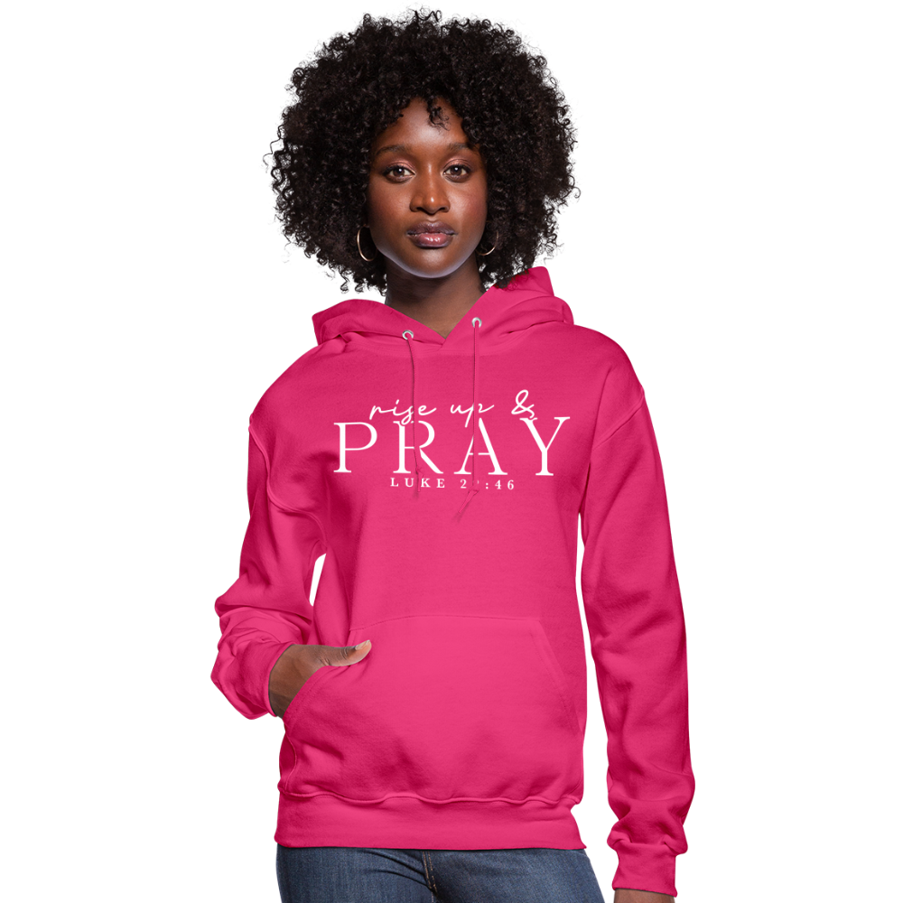 Rise Up & Pray Women's Hoodie - fuchsia