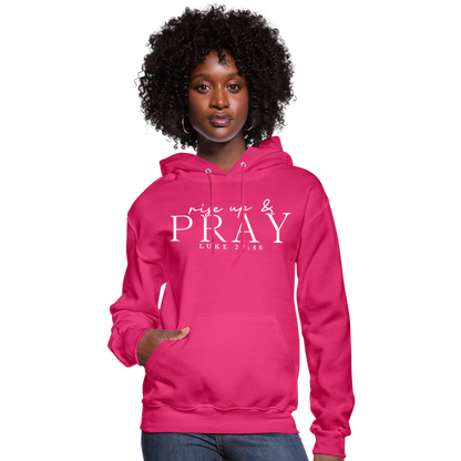 Rise Up & Pray Women's Hoodie - fuchsia