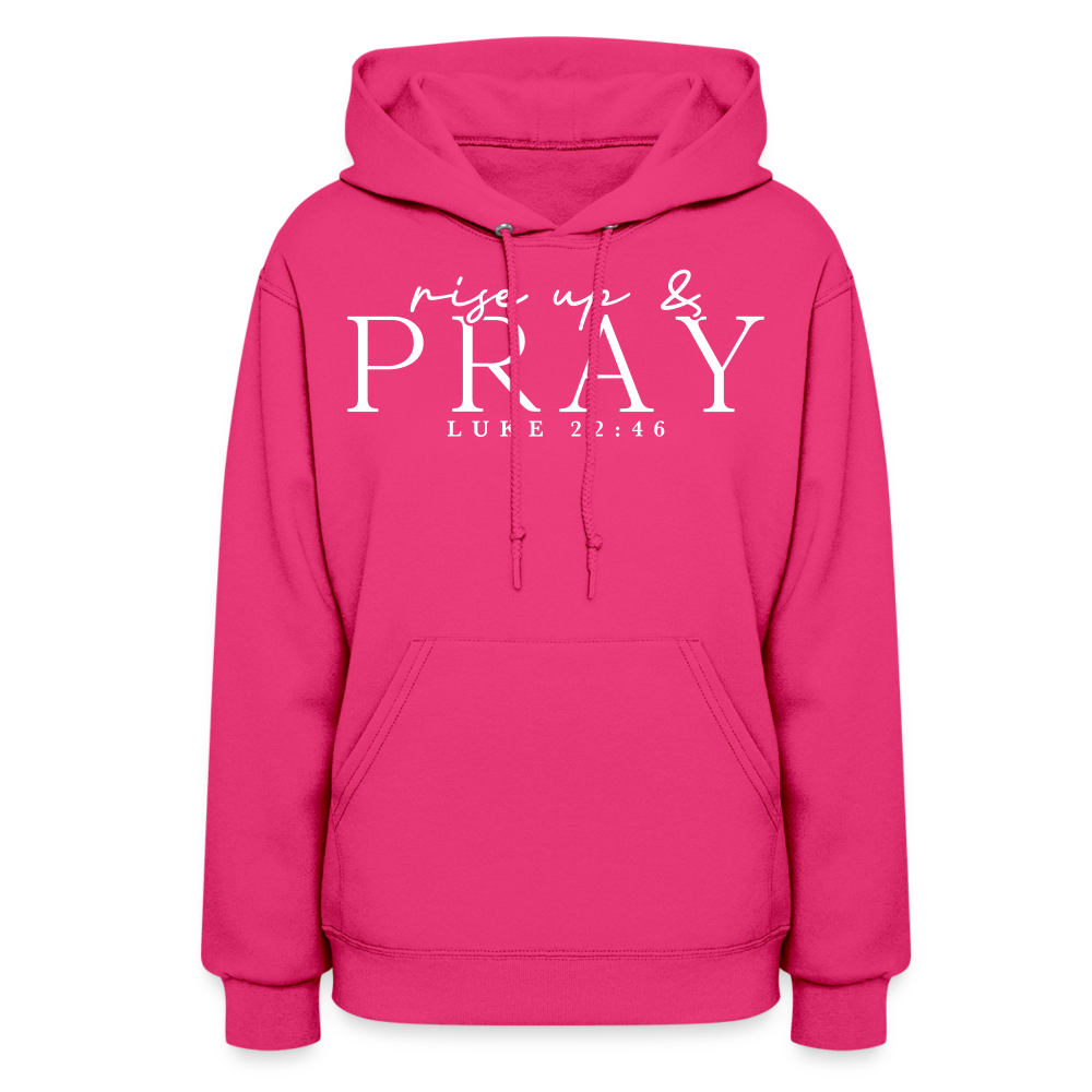 Rise Up & Pray Women's Hoodie - fuchsia