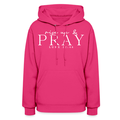 Rise Up & Pray Women's Hoodie - fuchsia