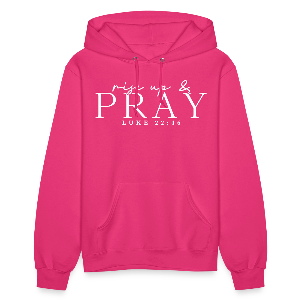 Rise Up & Pray Women's Hoodie - fuchsia