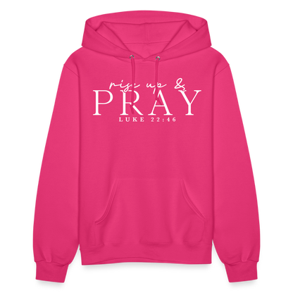 Rise Up & Pray Women's Hoodie - fuchsia