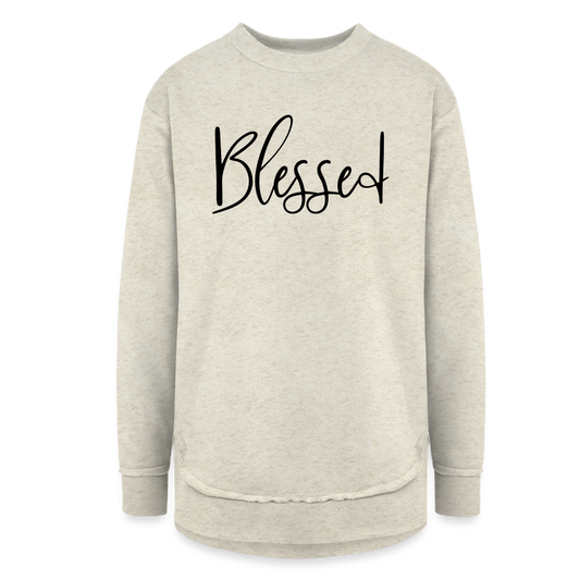 Blessed Women's Long Sleeve Tunic - heather oatmeal