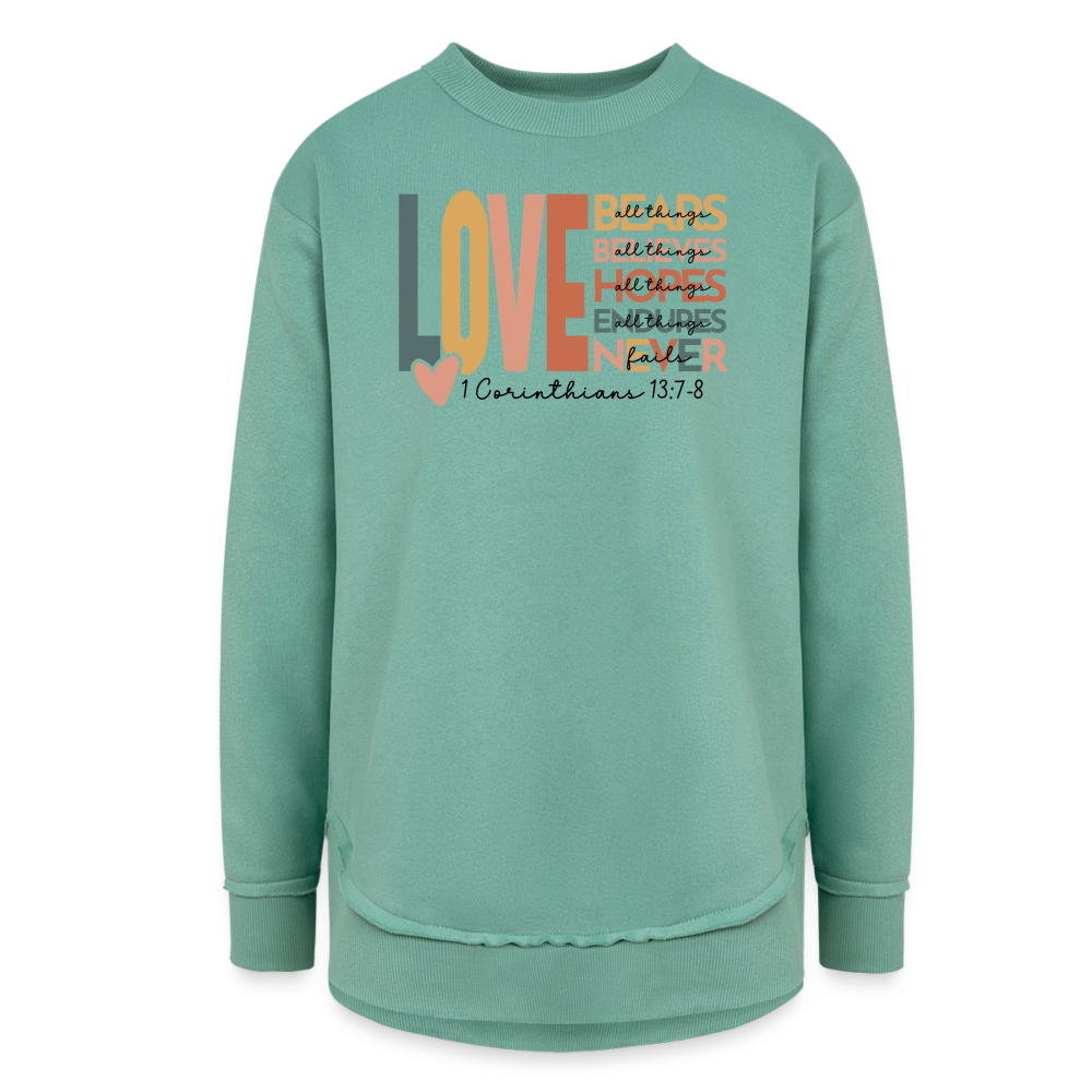 Love 1 Corinthians 13:7-8 Women's Sweatshirt - saltwater