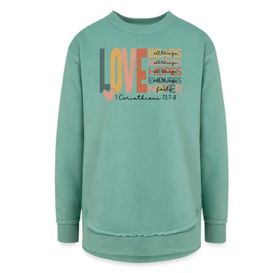 Love 1 Corinthians 13:7-8 Women's Sweatshirt - saltwater