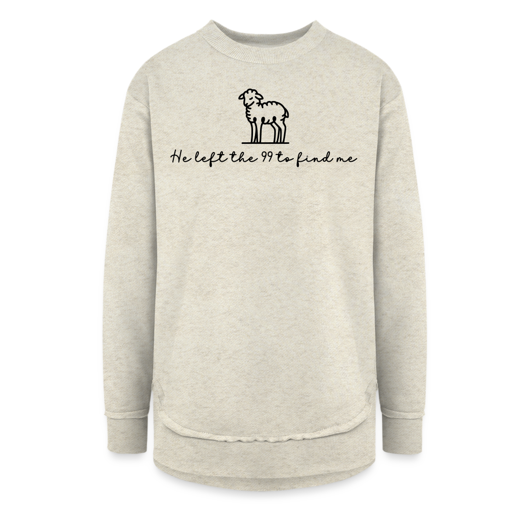 He Left the 99 to Find Me Women’s Weekend Tunic Long Sleeve - heather oatmeal