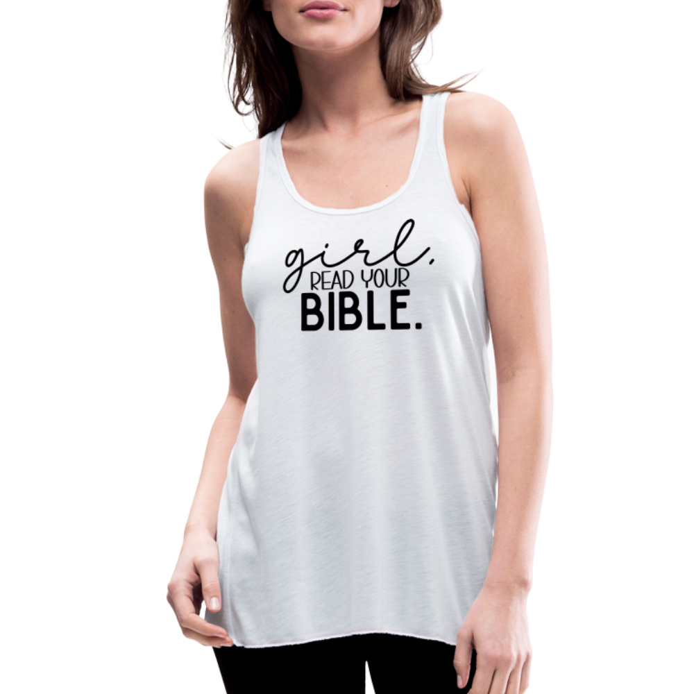 Girl Read Your Bible Women's Tank - white