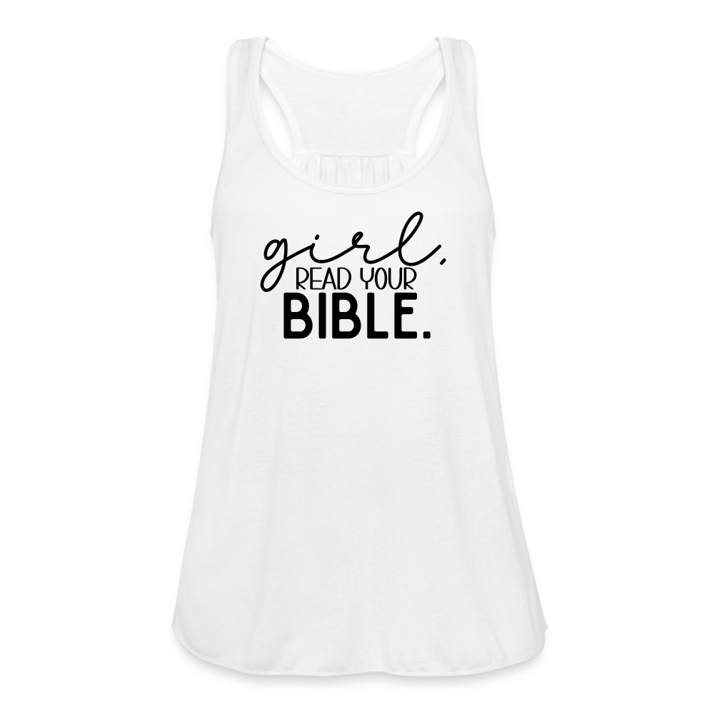 Girl Read Your Bible Women's Tank - white