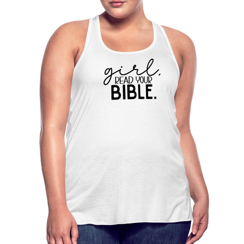 Girl Read Your Bible Women's Tank - white