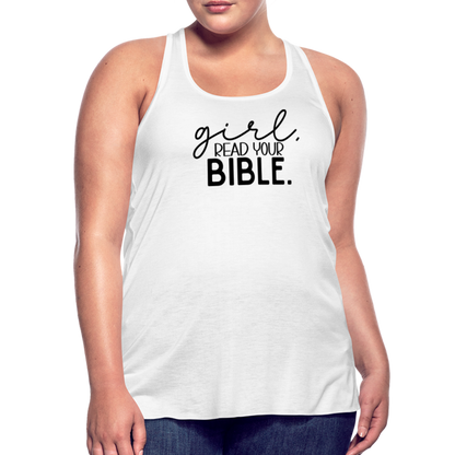 Girl Read Your Bible Women's Tank - white