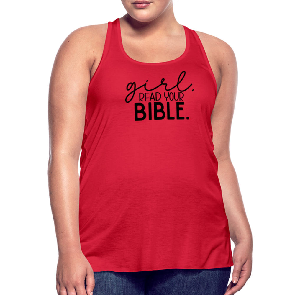 Girl Read Your Bible Women's Tank - red