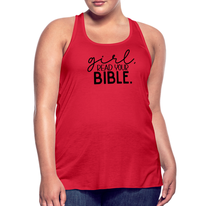 Girl Read Your Bible Women's Tank - red