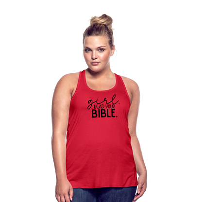 Girl Read Your Bible Women's Tank - red