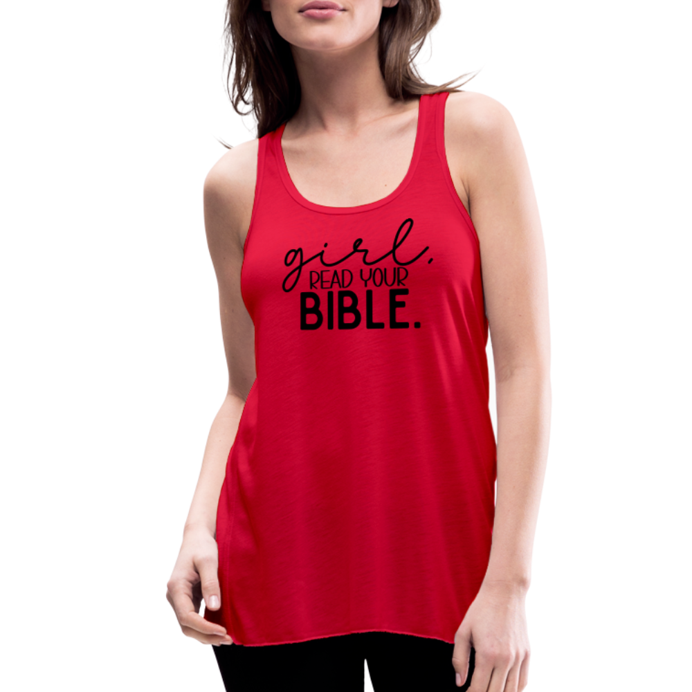 Girl Read Your Bible Women's Tank - red