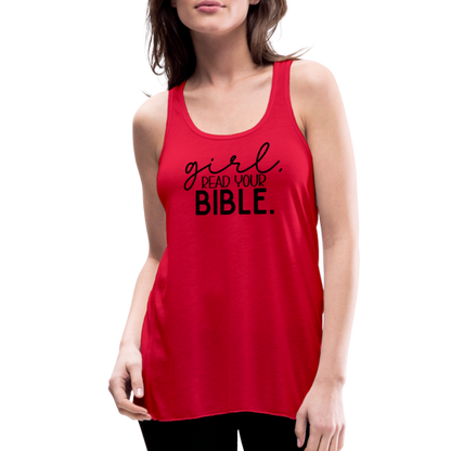 Girl Read Your Bible Women's Tank - red