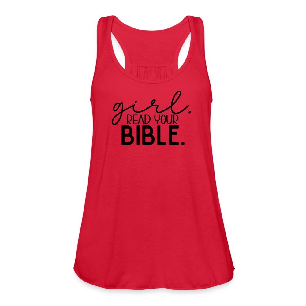 Girl Read Your Bible Women's Tank - red